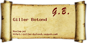 Giller Botond névjegykártya